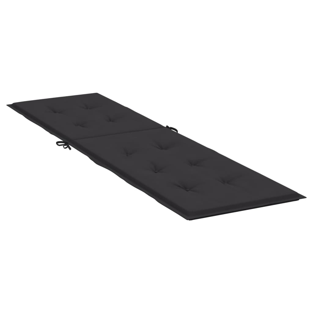 Liegestuhl-Auflage Schwarz (75+105)x50x3 cm - Pazzar.ch