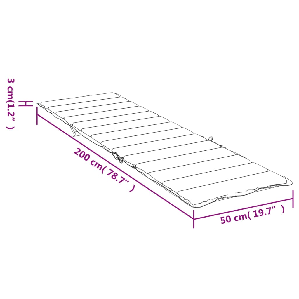 Sonnenliegen-Auflage Weinrot 200x50x3 cm Oxford-Gewebe - Pazzar.ch