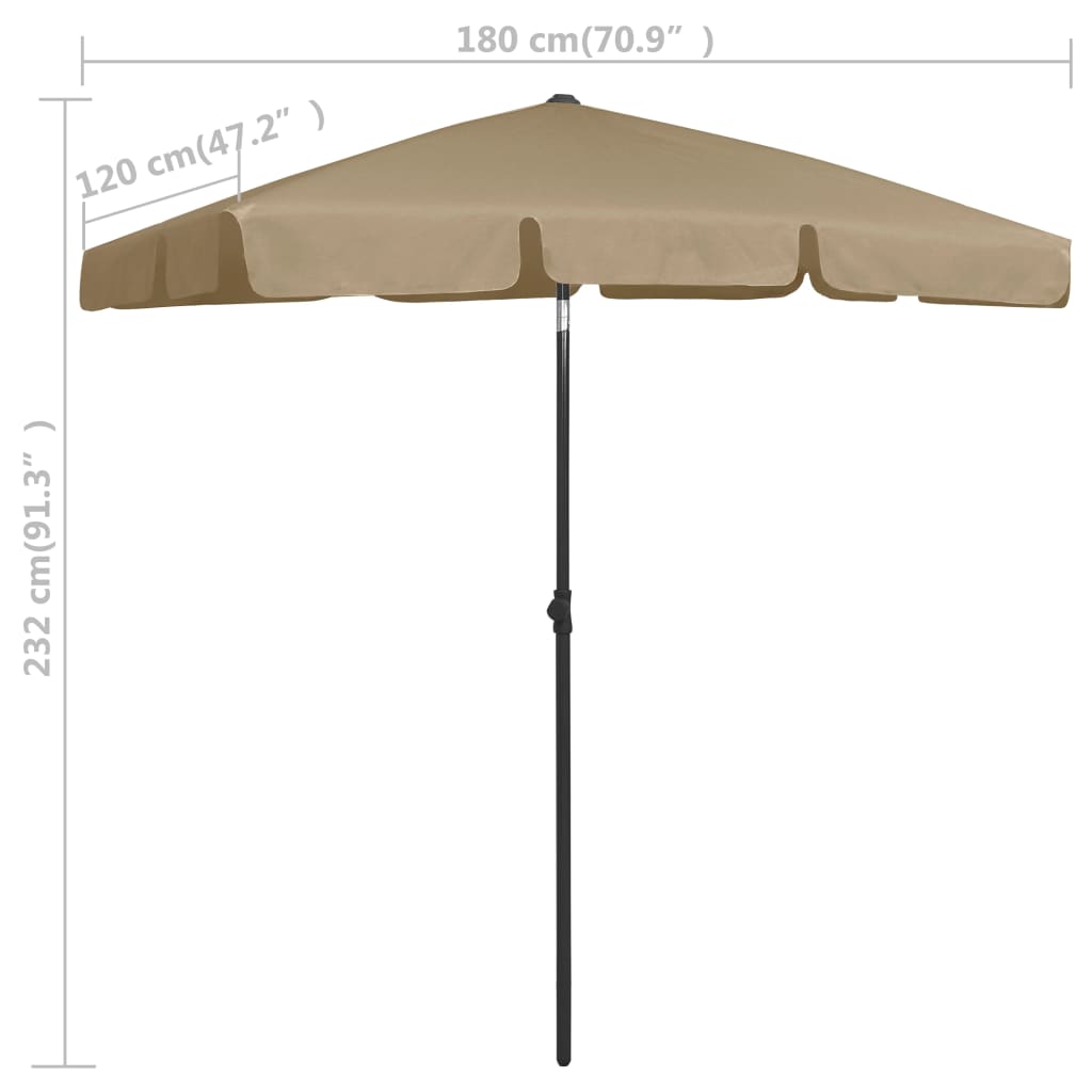 Strandschirm Taupe 180x120 cm - Pazzar.ch