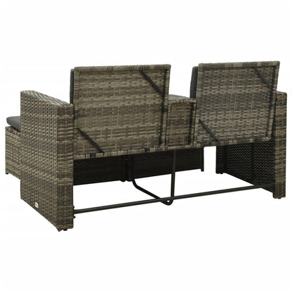 3-tlg. Garten-Lounge-Set mit Auflagen Poly Rattan Grau - Pazzar.ch