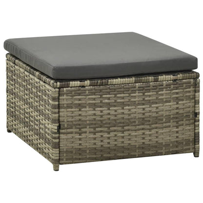 3-tlg. Garten-Lounge-Set mit Auflagen Poly Rattan Grau - Pazzar.ch
