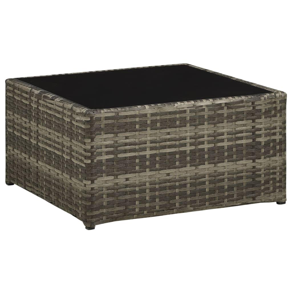 4-tlg. Garten-Lounge-Set mit Auflagen Poly Rattan Grau - Pazzar.ch