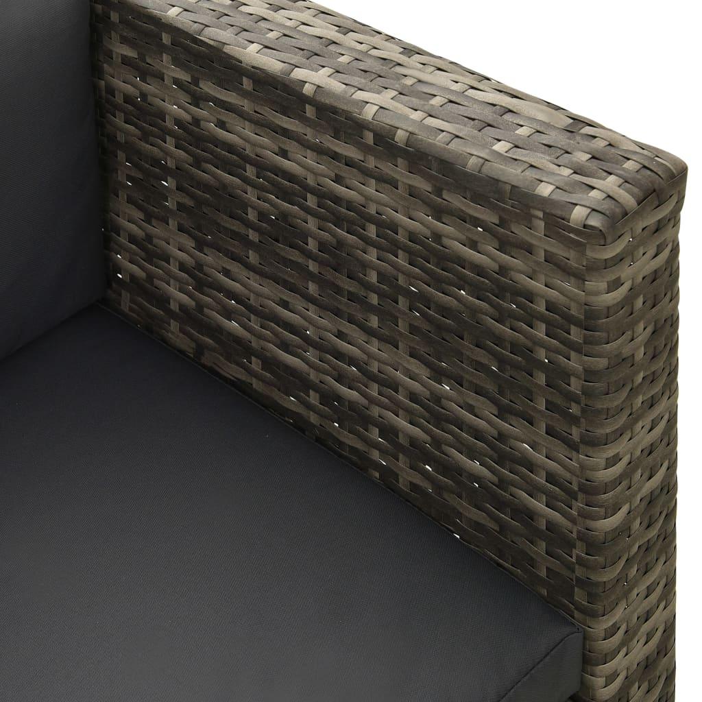 4-tlg. Garten-Lounge-Set mit Auflagen Poly Rattan Grau - Pazzar.ch