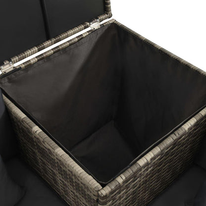 4-tlg. Garten-Lounge-Set mit Auflagen Poly Rattan Grau - Pazzar.ch