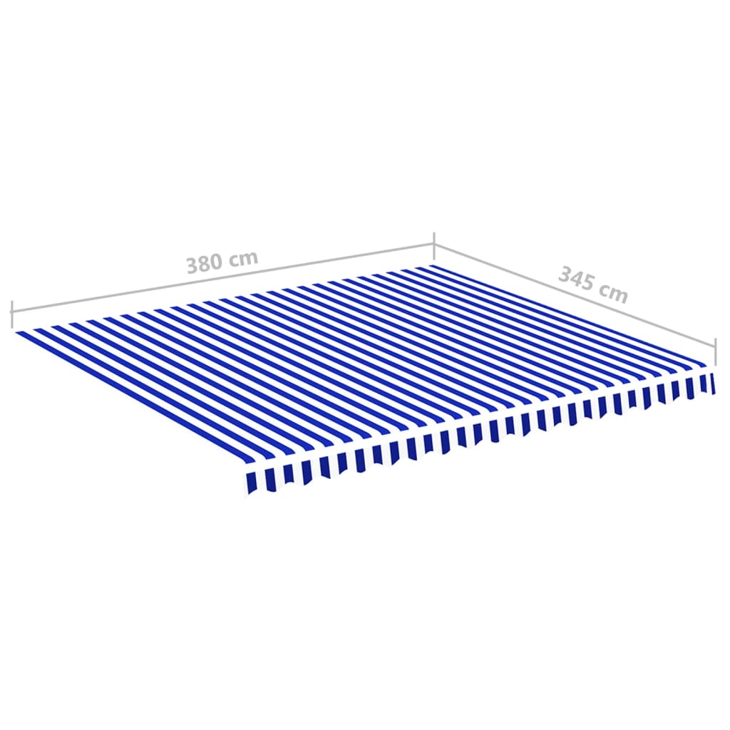 Markisenbespannung Blau und Weiß 4x3,5 m - Pazzar.ch