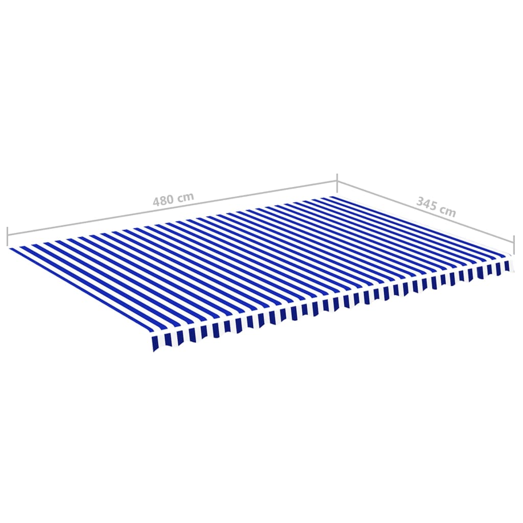 Markisenbespannung Blau und Weiß 5x3,5 m - Pazzar.ch
