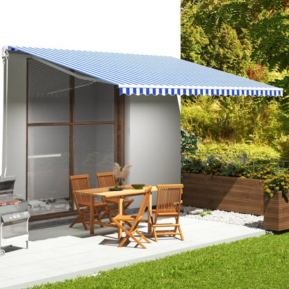Markisenbespannung Blau und Weiß 5x3,5 m - Pazzar.ch