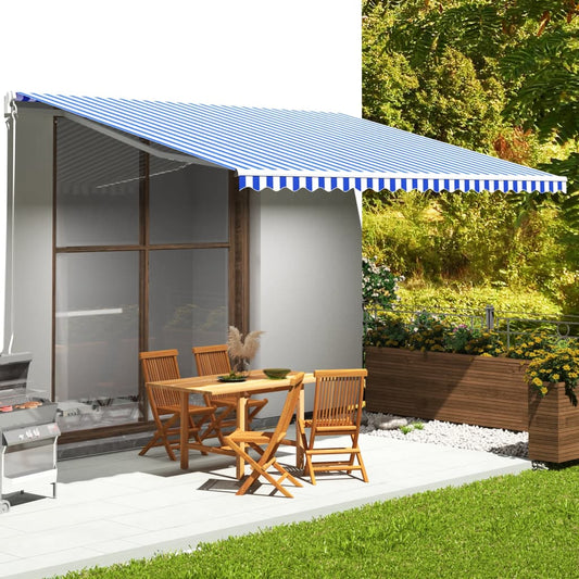 Markisenbespannung Blau und Weiß 5x3,5 m - Pazzar.ch