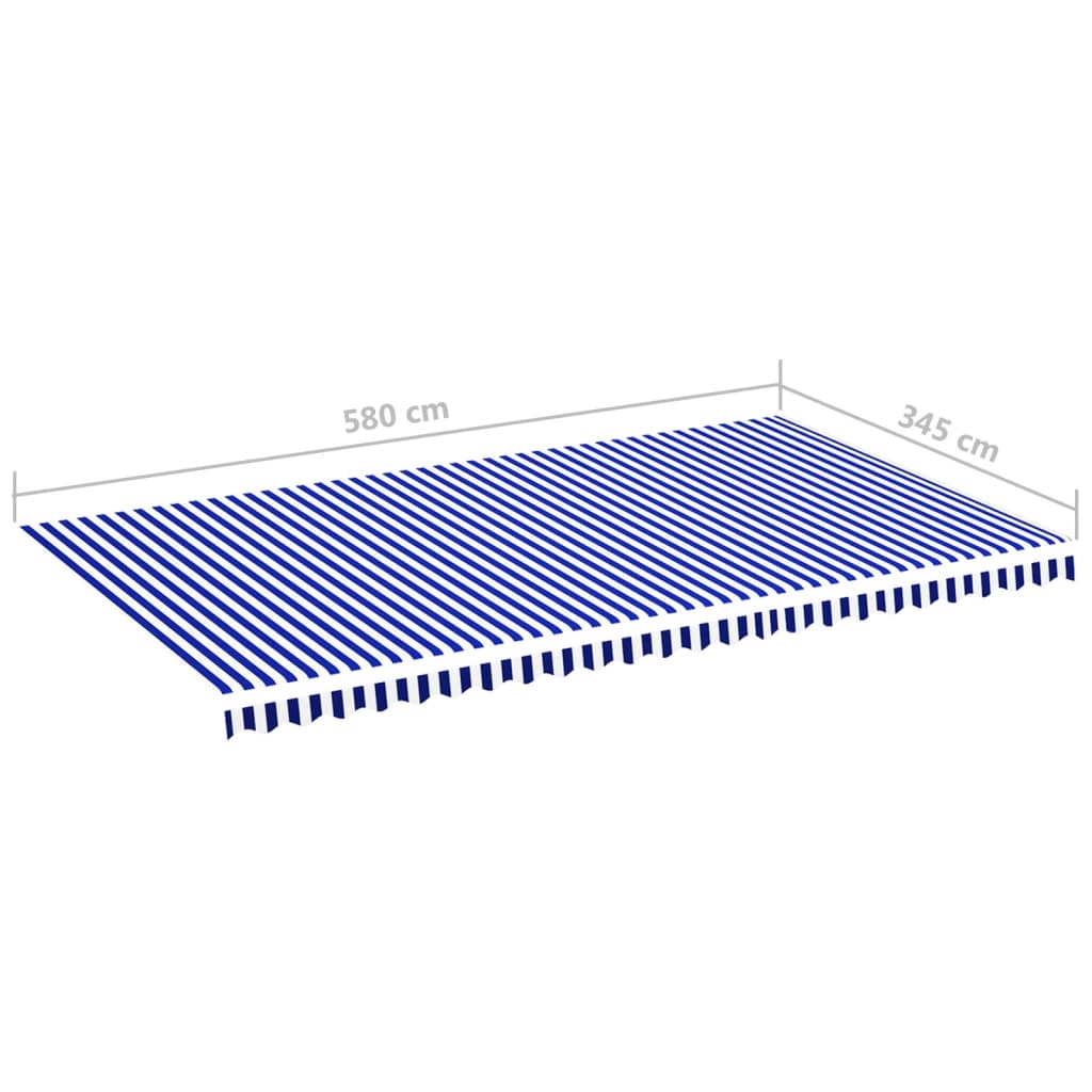 Markisenbespannung Blau und Weiß 6x3,5 m - Pazzar.ch
