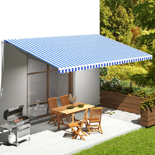 Markisenbespannung Blau und Weiß 6x3,5 m - Pazzar.ch