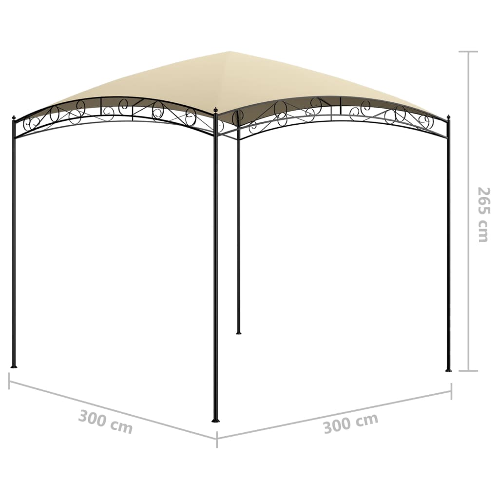 Pavillon 3x3x2,65 m Creme 180 g/m² - Pazzar.ch