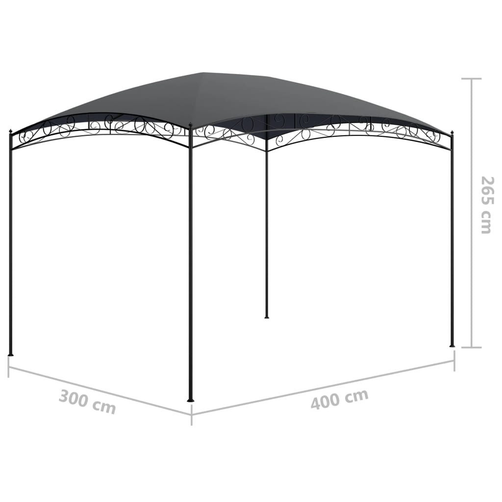 Pavillon 3x4x2,65 m Anthrazit 180 g/m² - Pazzar.ch