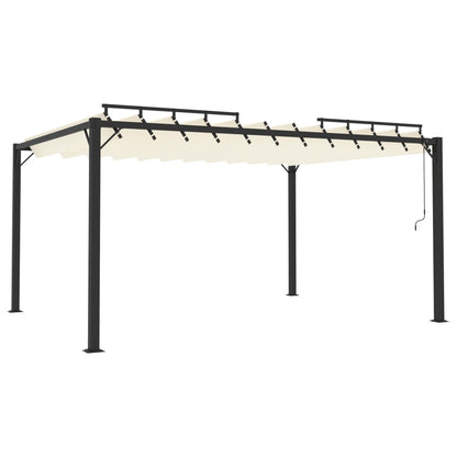 Pavillon mit Lamellendach 3x4 m Creme Stoff und Aluminium - Pazzar.ch