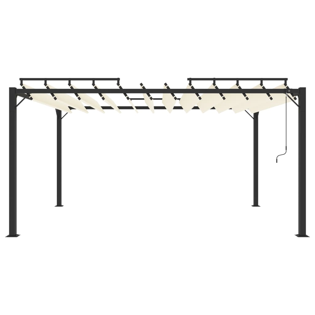 Pavillon mit Lamellendach 3x4 m Creme Stoff und Aluminium - Pazzar.ch