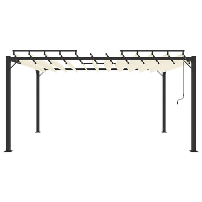 Pavillon mit Lamellendach 3x4 m Creme Stoff und Aluminium - Pazzar.ch