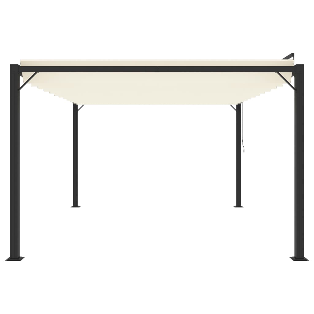 Pavillon mit Lamellendach 3x4 m Creme Stoff und Aluminium - Pazzar.ch