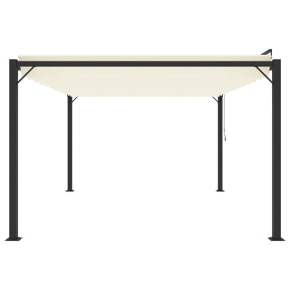 Pavillon mit Lamellendach 3x4 m Creme Stoff und Aluminium - Pazzar.ch