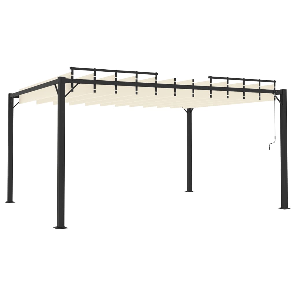 Pavillon mit Lamellendach 3x4 m Creme Stoff und Aluminium - Pazzar.ch