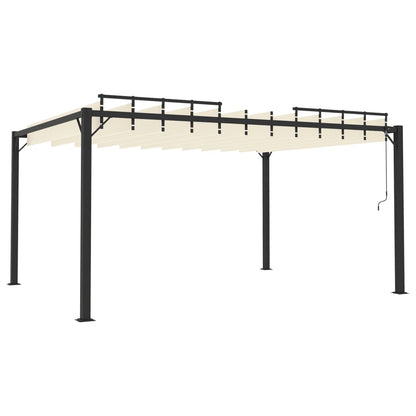 Pavillon mit Lamellendach 3x4 m Creme Stoff und Aluminium - Pazzar.ch