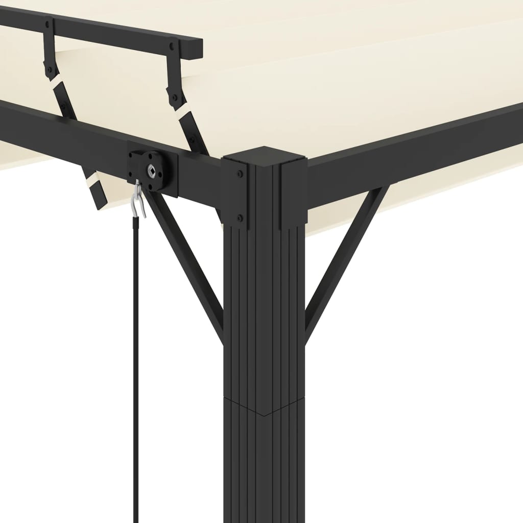 Pavillon mit Lamellendach 3x4 m Creme Stoff und Aluminium - Pazzar.ch
