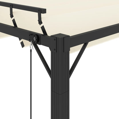 Pavillon mit Lamellendach 3x4 m Creme Stoff und Aluminium - Pazzar.ch