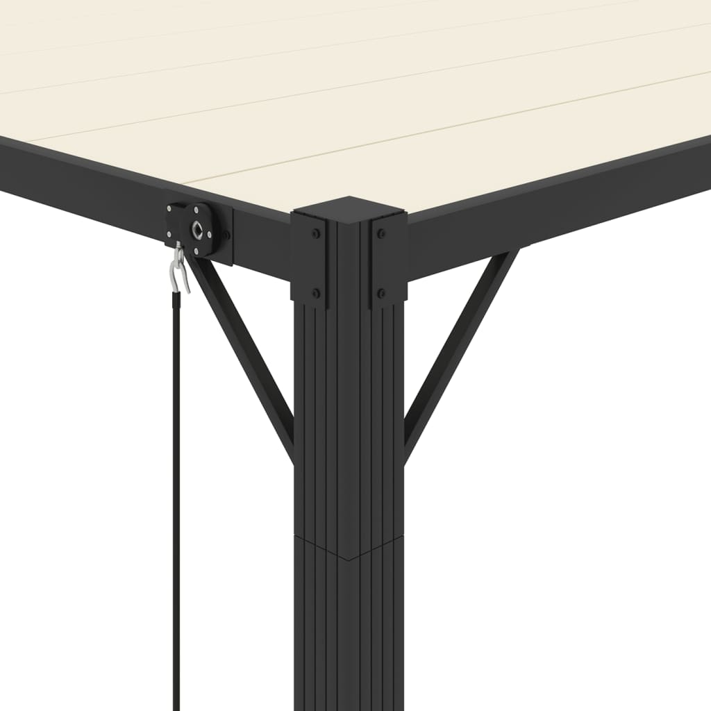 Pavillon mit Lamellendach 3x4 m Creme Stoff und Aluminium - Pazzar.ch