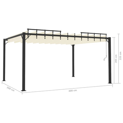 Pergola mit Lamellendach 3x4 m Creme Stoff und Aluminium - Pazzar.ch