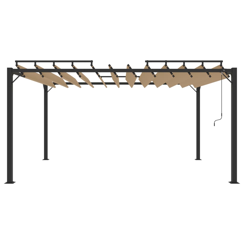 Pavillon mit Lamellendach 3x4 m Taupe Stoff und Aluminium - Pazzar.ch