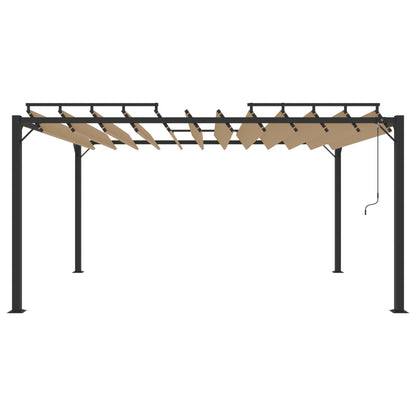 Pavillon mit Lamellendach 3x4 m Taupe Stoff und Aluminium - Pazzar.ch