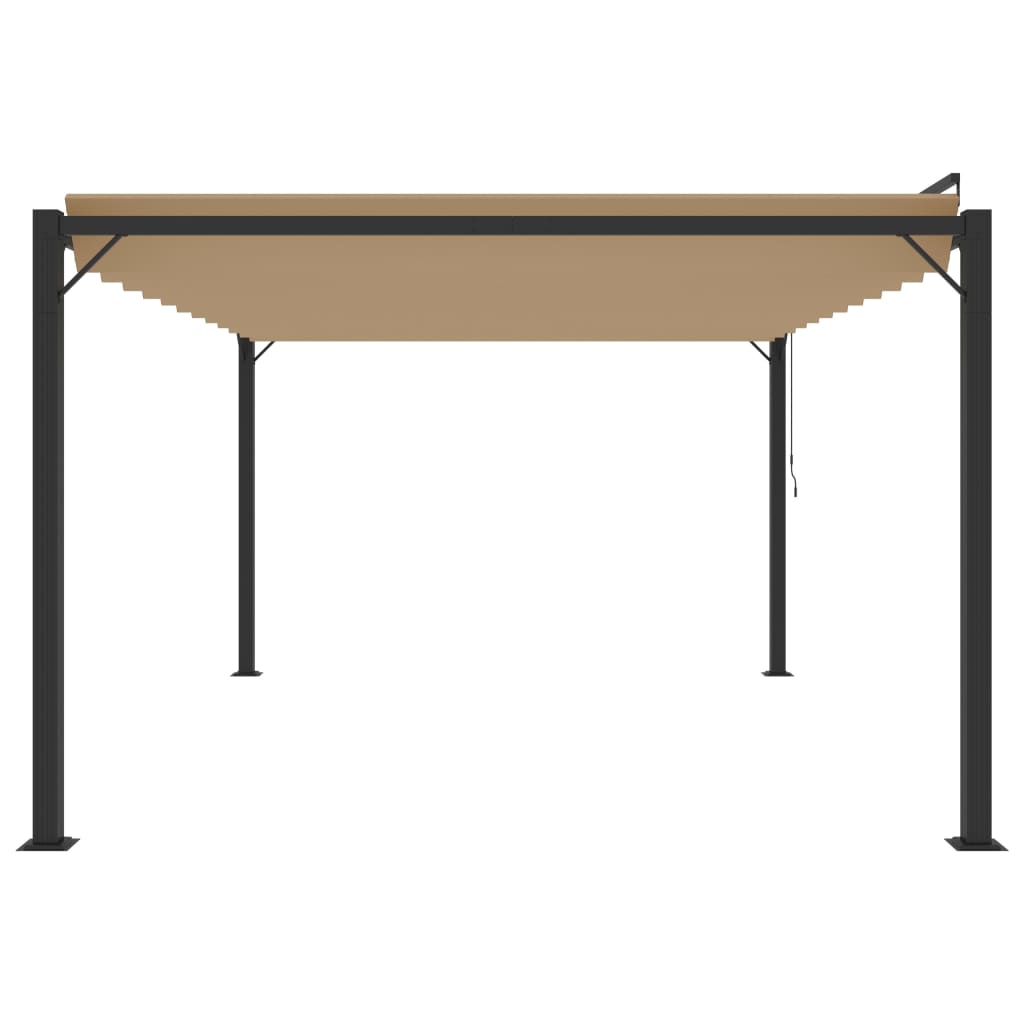 Pavillon mit Lamellendach 3x4 m Taupe Stoff und Aluminium - Pazzar.ch
