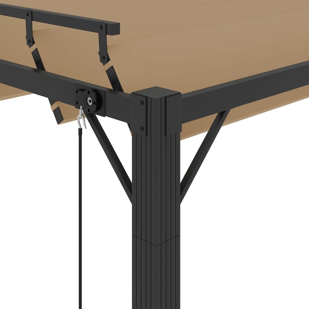 Pavillon mit Lamellendach 3x4 m Taupe Stoff und Aluminium - Pazzar.ch