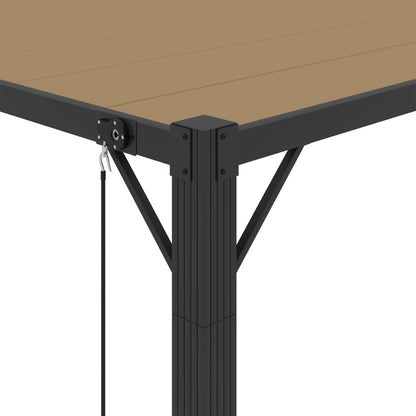Pavillon mit Lamellendach 3x4 m Taupe Stoff und Aluminium - Pazzar.ch