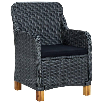 Gartenstühle mit Kissen 2 Stk. Poly Rattan Dunkelgrau - Pazzar.ch