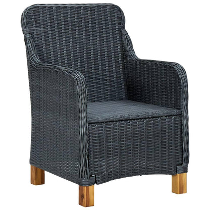Gartenstühle mit Kissen 2 Stk. Poly Rattan Dunkelgrau - Pazzar.ch