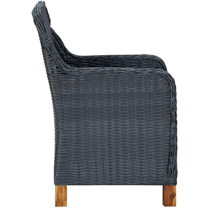 Gartenstühle mit Kissen 2 Stk. Poly Rattan Dunkelgrau - Pazzar.ch