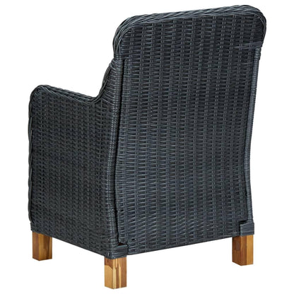Gartenstühle mit Kissen 2 Stk. Poly Rattan Dunkelgrau - Pazzar.ch
