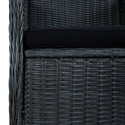 Gartenstühle mit Kissen 2 Stk. Poly Rattan Dunkelgrau - Pazzar.ch