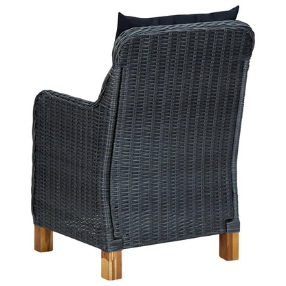 Gartenstühle mit Kissen 2 Stk. Poly Rattan Dunkelgrau - Pazzar.ch