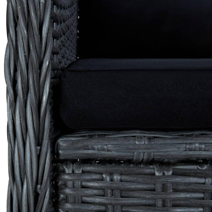 Gartenstühle mit Kissen 2 Stk. Poly Rattan Dunkelgrau - Pazzar.ch