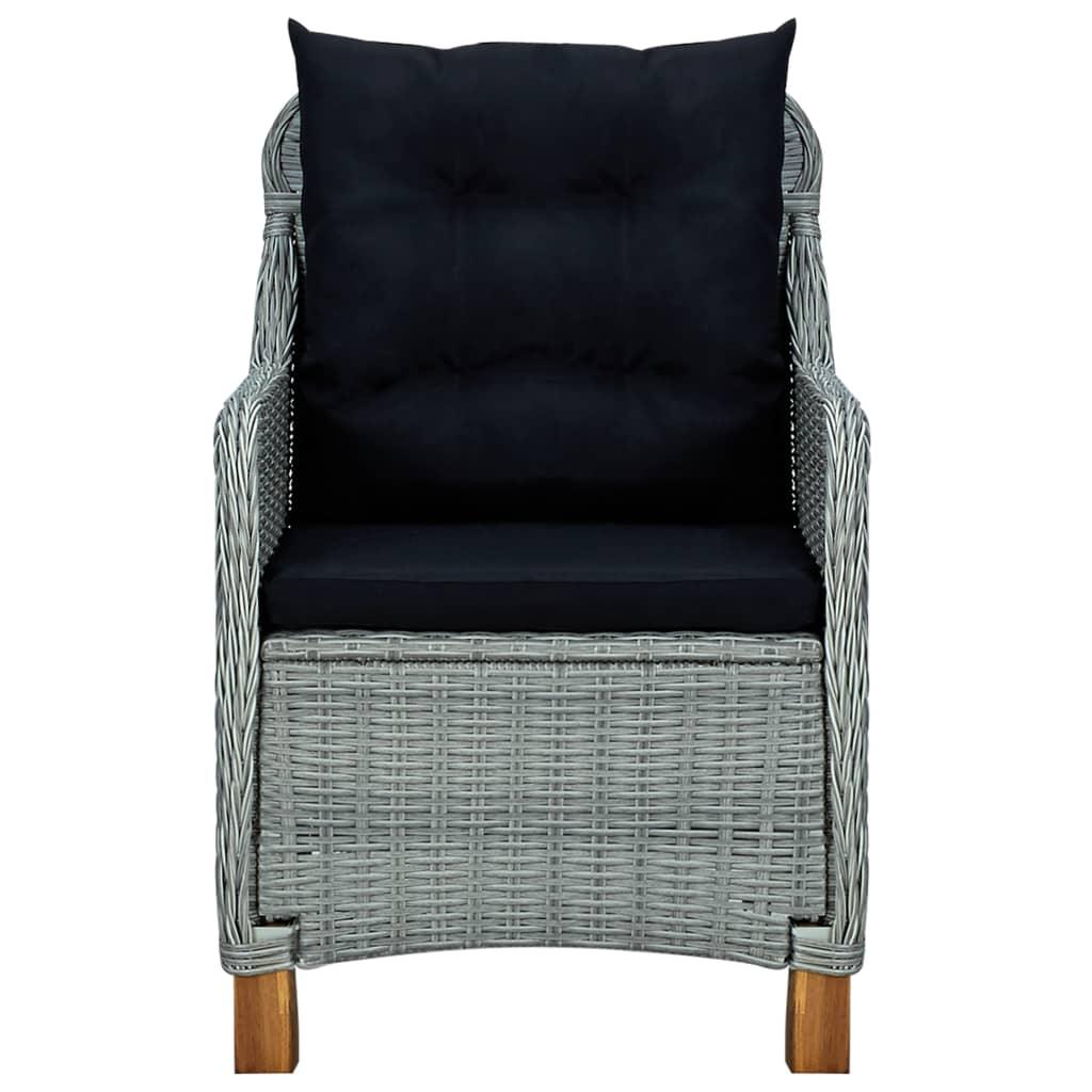 Gartenstühle mit Kissen 2 Stk. Poly Rattan Hellgrau - Pazzar.ch