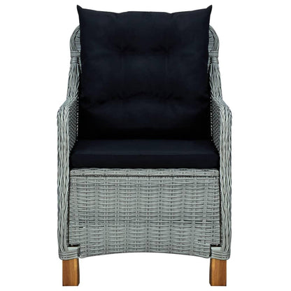 Gartenstühle mit Kissen 2 Stk. Poly Rattan Hellgrau - Pazzar.ch