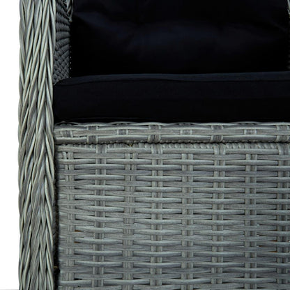 Gartenstühle mit Kissen 2 Stk. Poly Rattan Hellgrau - Pazzar.ch