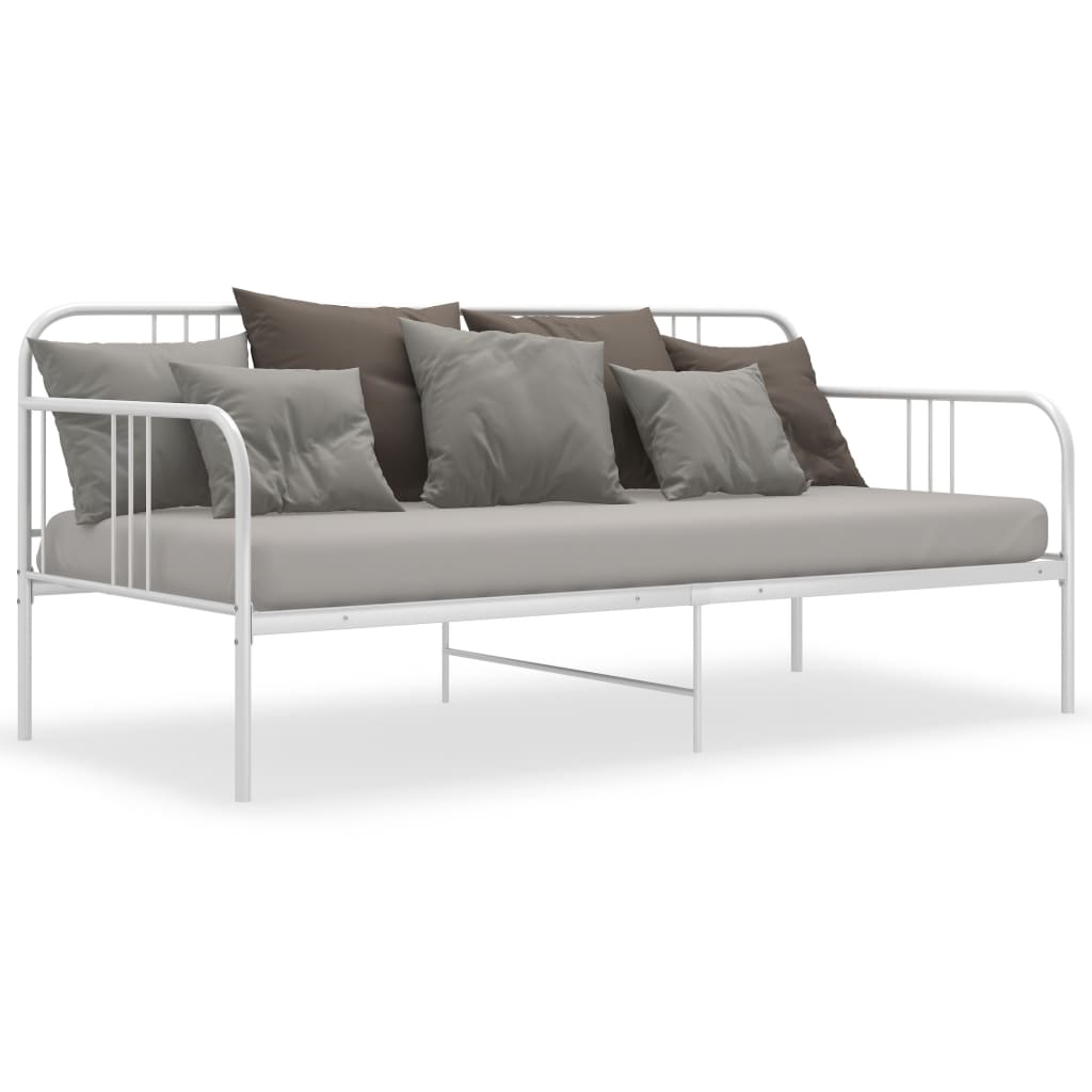 Schlafsofa Bettgestell Weiß Metall 90x200 cm - Pazzar.ch
