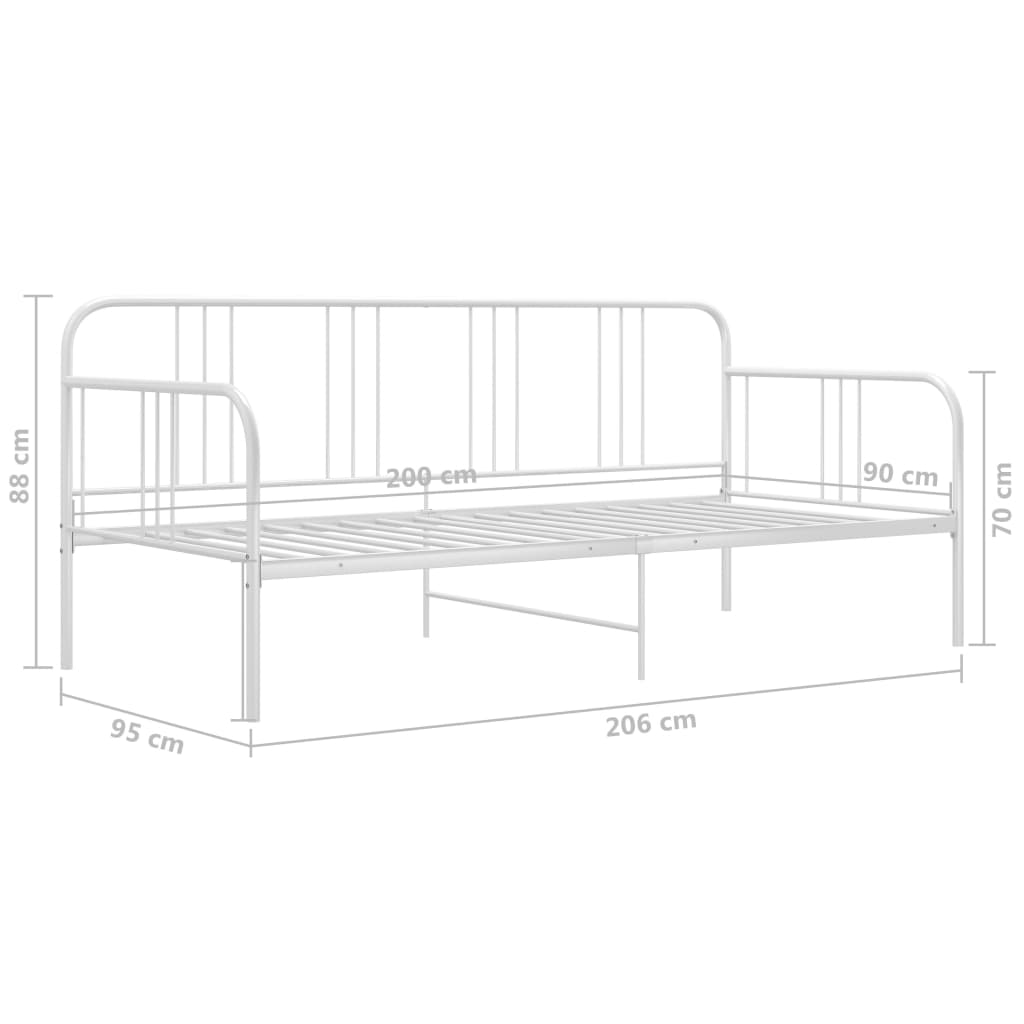 Schlafsofa Bettgestell Weiß Metall 90x200 cm - Pazzar.ch