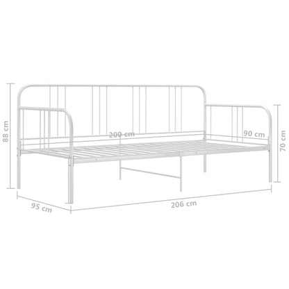 Schlafsofa Bettgestell Weiß Metall 90x200 cm - Pazzar.ch