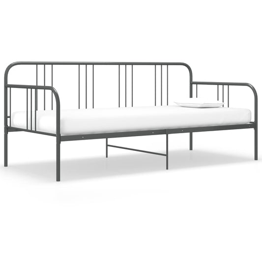 Schlafsofa Bettgestell Grau Metall 90x200 cm - Pazzar.ch