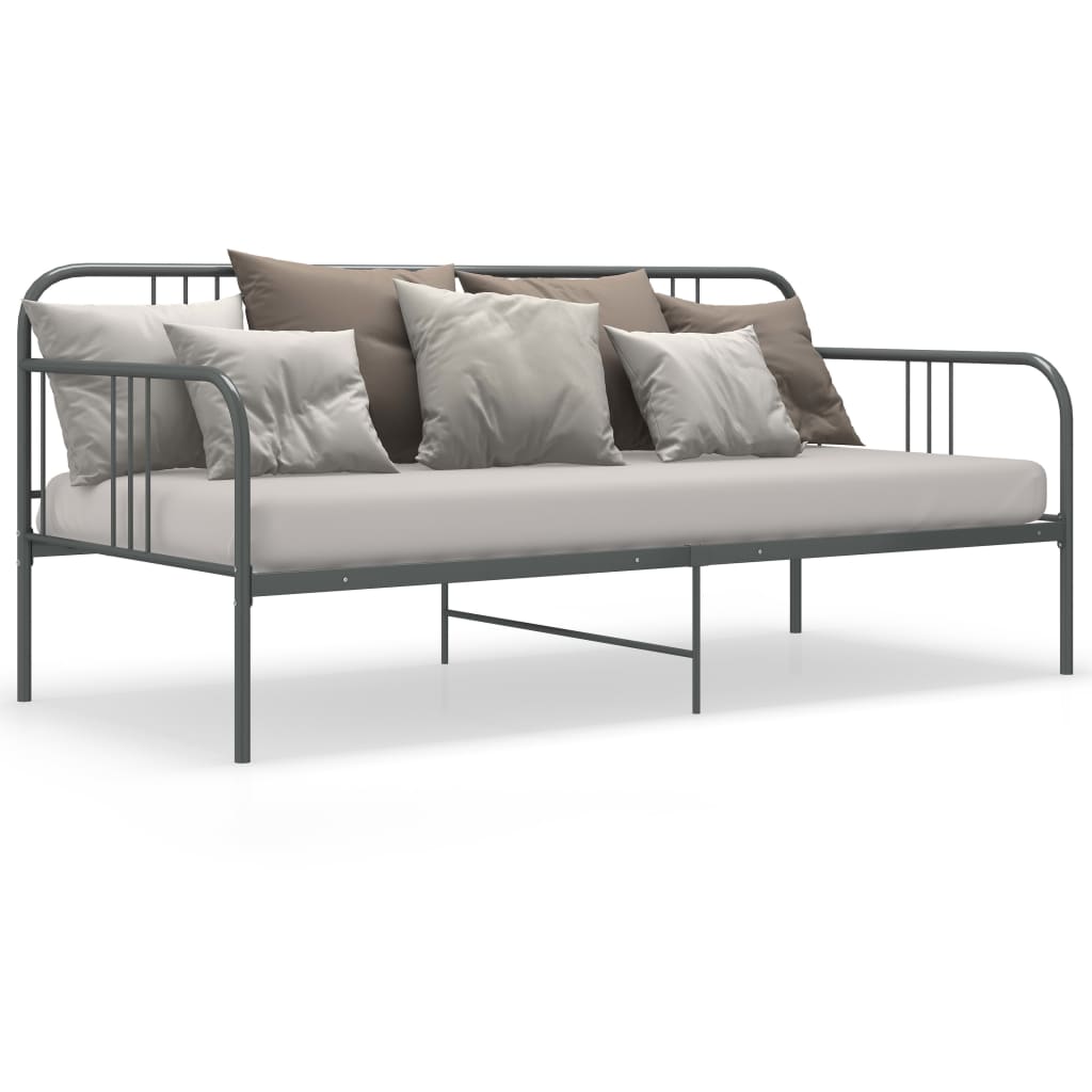 Schlafsofa Bettgestell Grau Metall 90x200 cm - Pazzar.ch