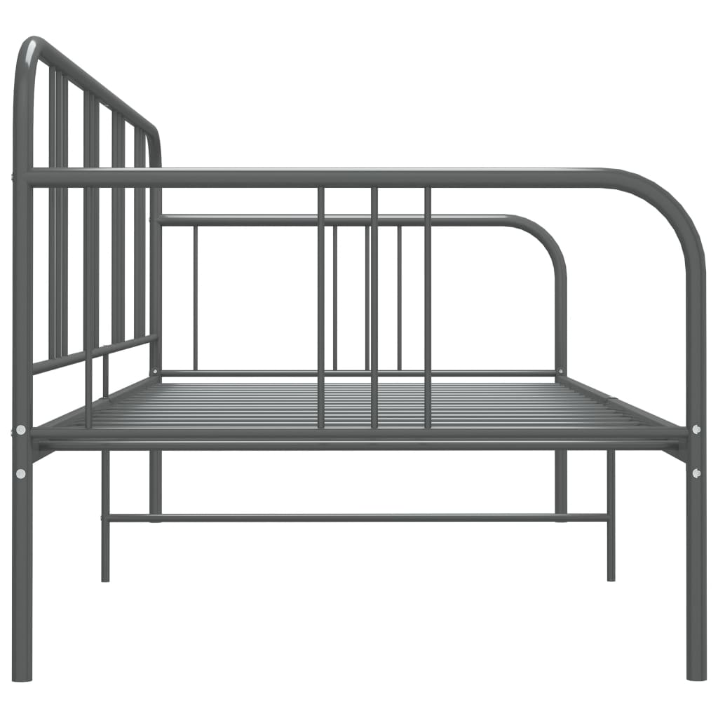 Schlafsofa Bettgestell Grau Metall 90x200 cm - Pazzar.ch