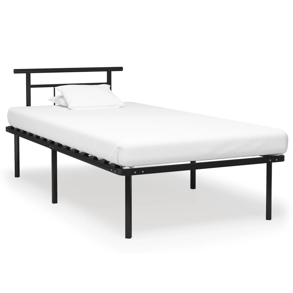 Bettgestell Schwarz Metall 100x200 cm - Pazzar.ch