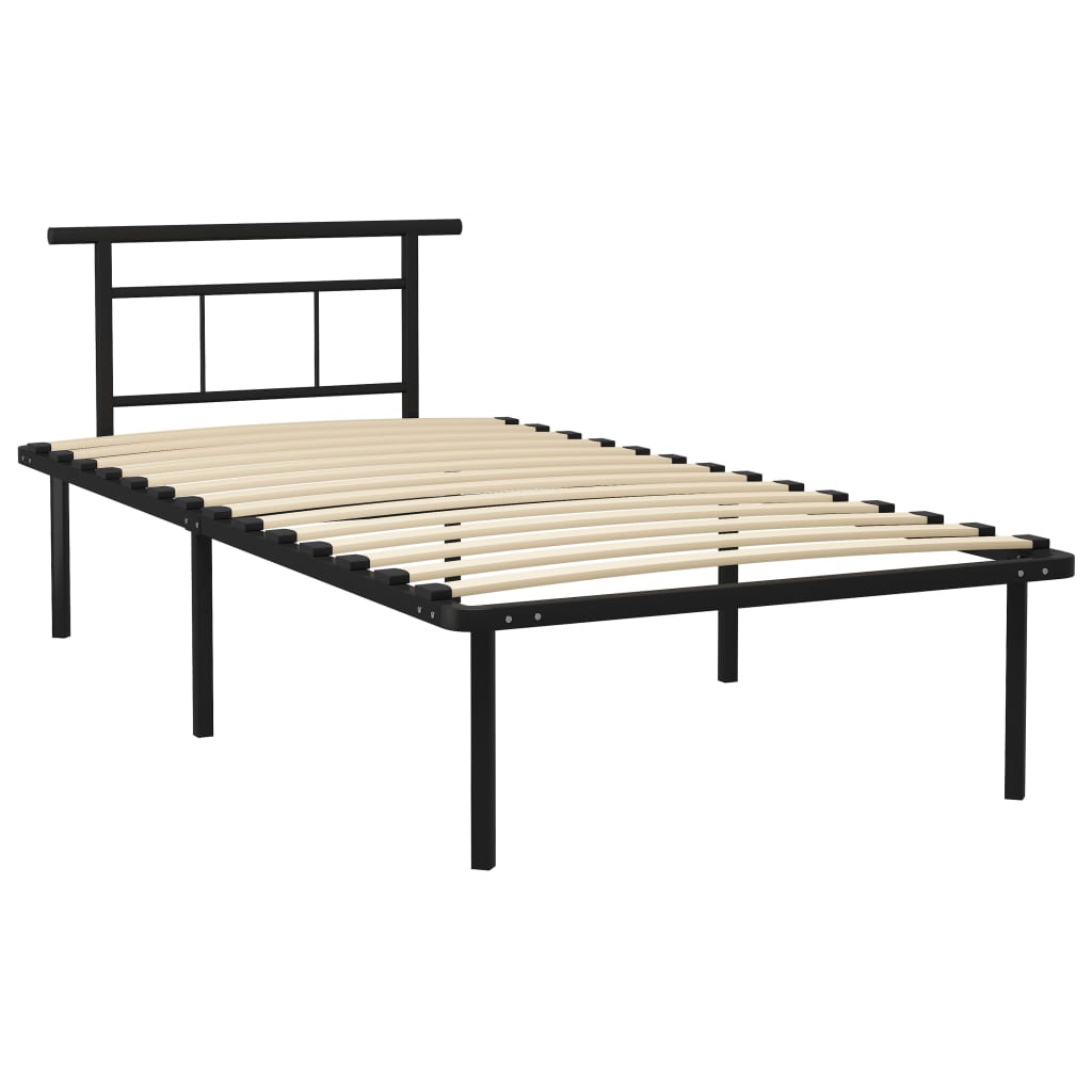 Bettgestell Schwarz Metall 100x200 cm - Pazzar.ch